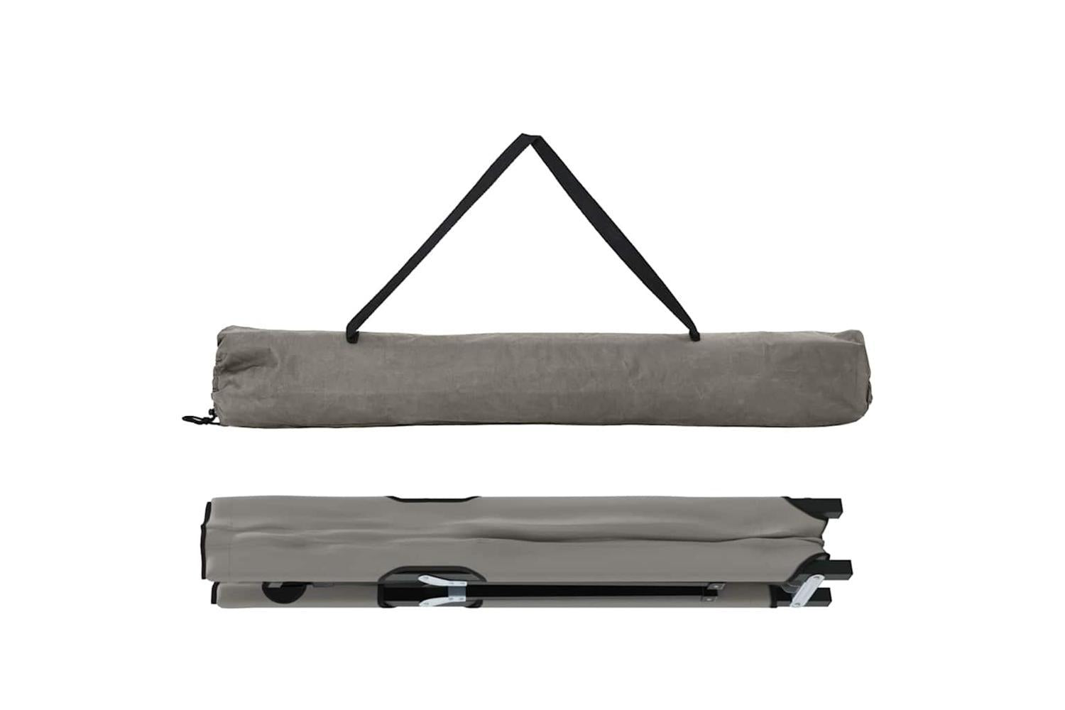 Vidaxl Folding Camping Bed Grey 206 X 76 X 74 Cm Oxford And Steel-5