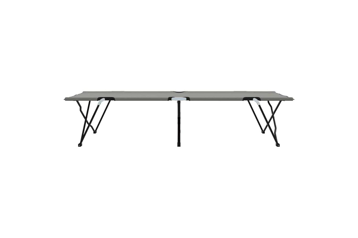 Vidaxl Folding Camping Bed Grey 206 X 76 X 74 Cm Oxford And Steel-6
