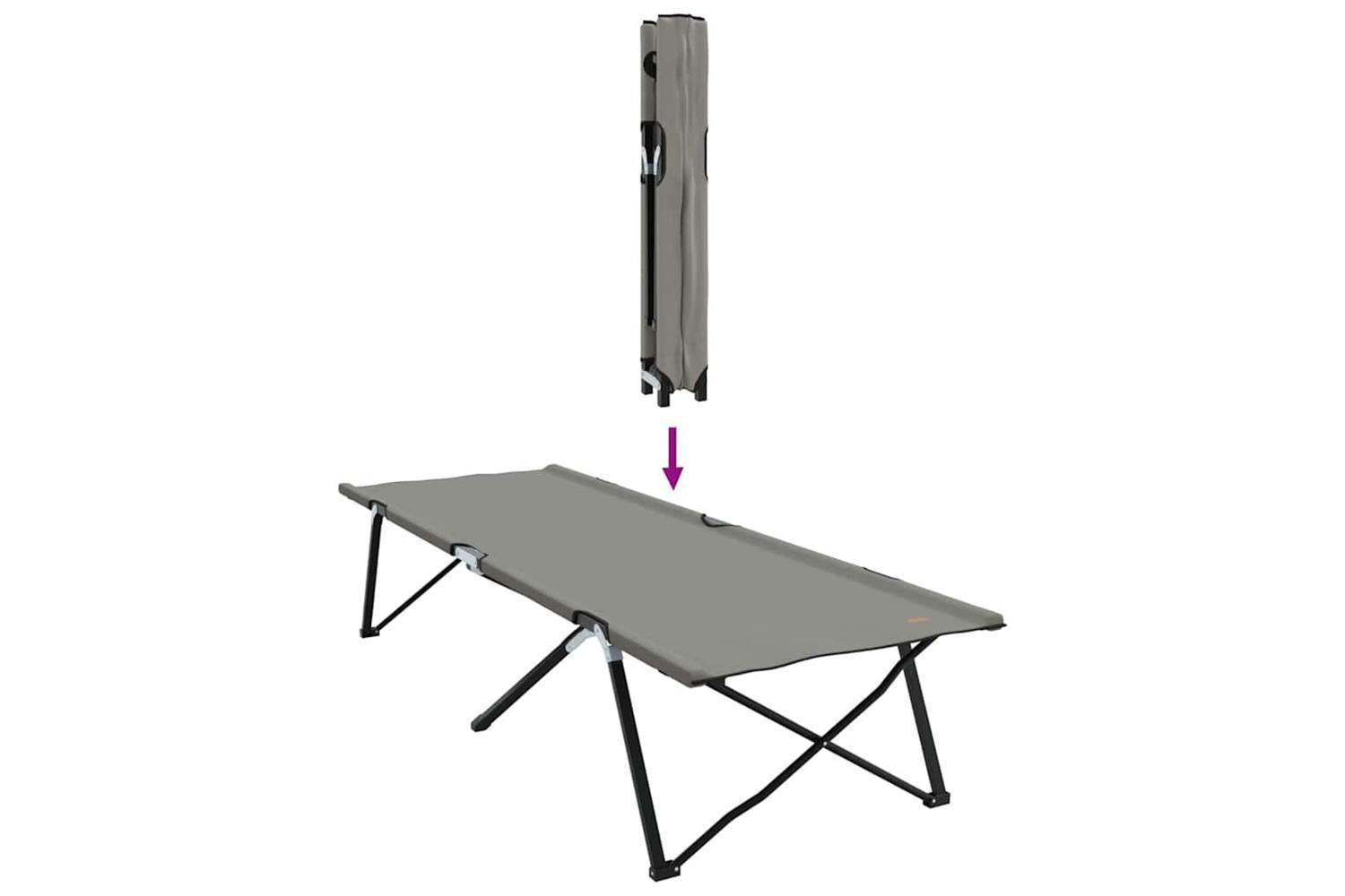 Vidaxl Folding Camping Bed Grey 206 X 76 X 74 Cm Oxford And Steel-9
