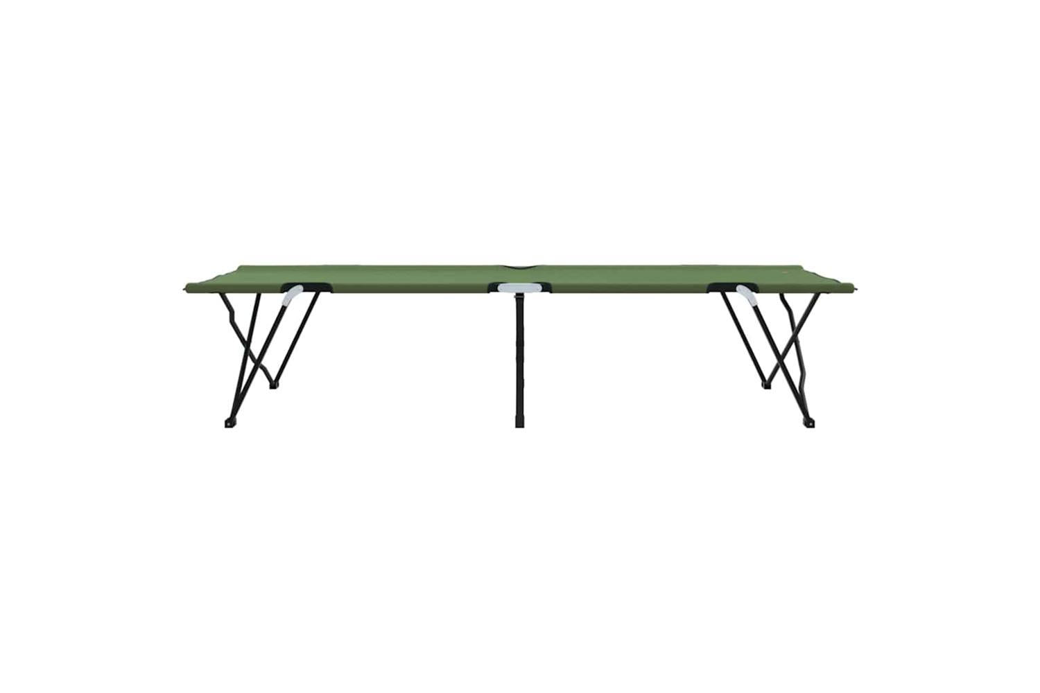 Vidaxl Folding Camping Bed Green 206 X 76 X 74 Cm Oxford And Steel-6