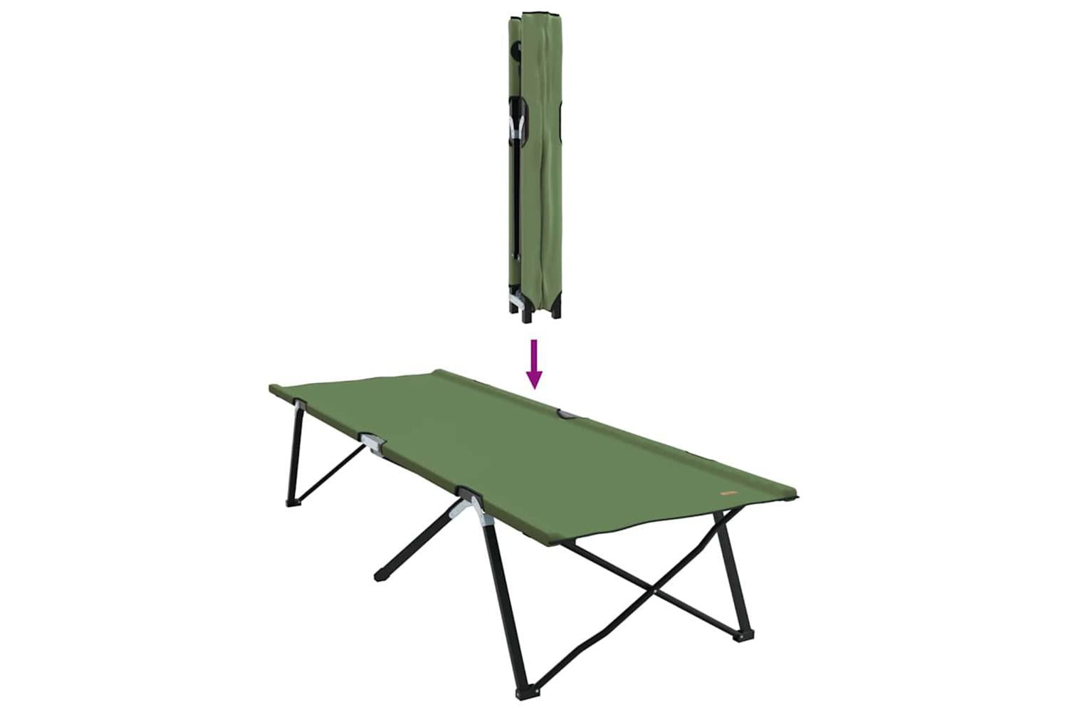Vidaxl Folding Camping Bed Green 206 X 76 X 74 Cm Oxford And Steel-9