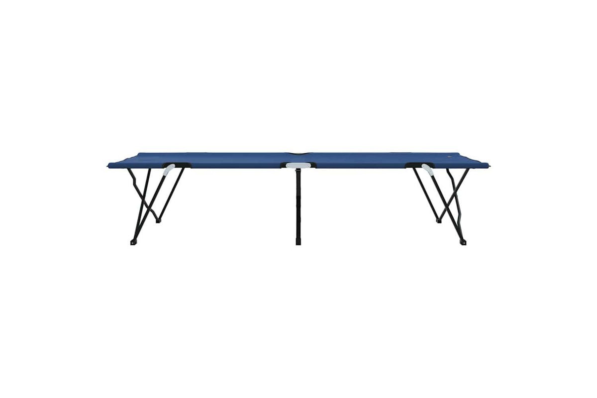 Vidaxl Folding Camping Bed Folding Manual 2 Pcs Blue 206 X 76 X 74 Cm-7