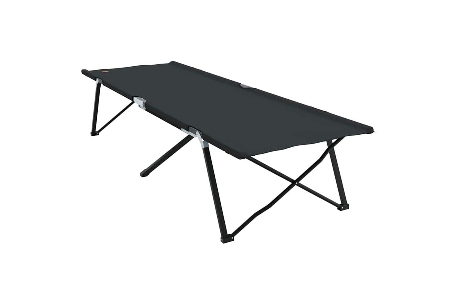 Vidaxl Folding Camping Bed Folding Manual 2 Pcs Black 206 X 76 X 74 Cm-8