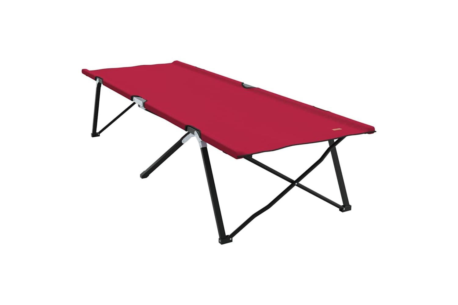 Vidaxl Folding Camping Bed 2 Pcs Red 206 X 76 X 74 Cm Oxford And Steel-4