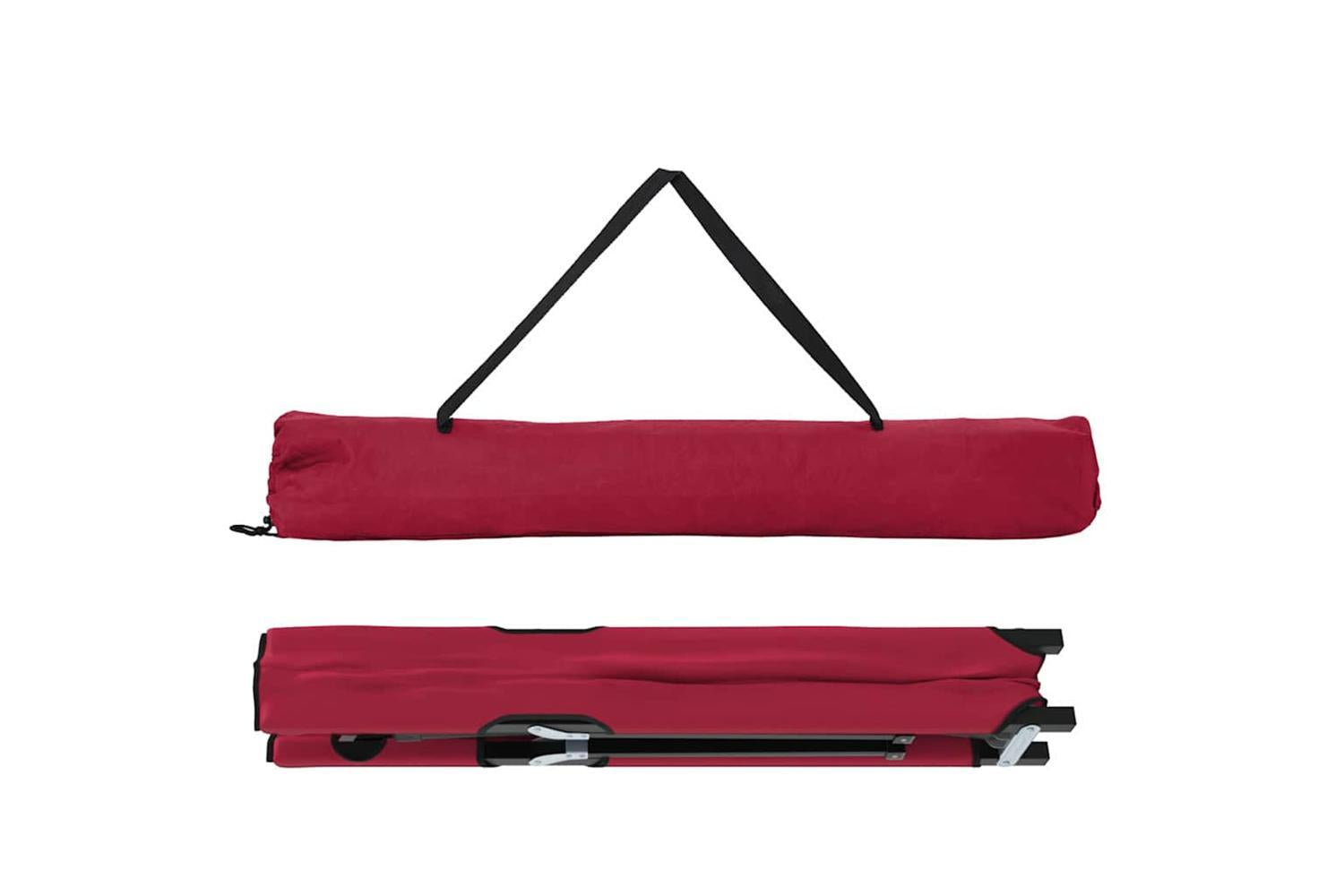 Vidaxl Folding Camping Bed 2 Pcs Red 206 X 76 X 74 Cm Oxford And Steel-6
