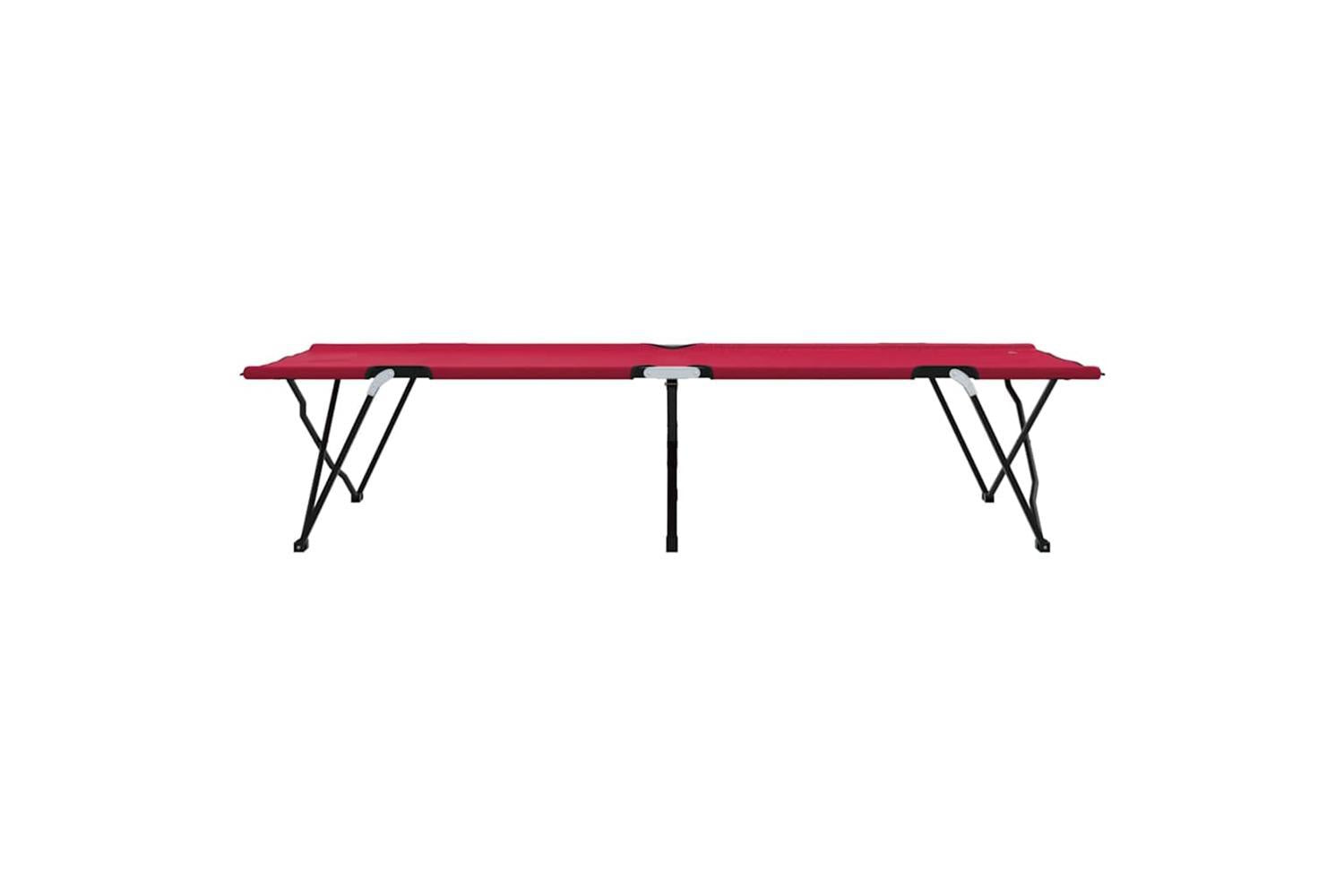 Vidaxl Folding Camping Bed 2 Pcs Red 206 X 76 X 74 Cm Oxford And Steel-7
