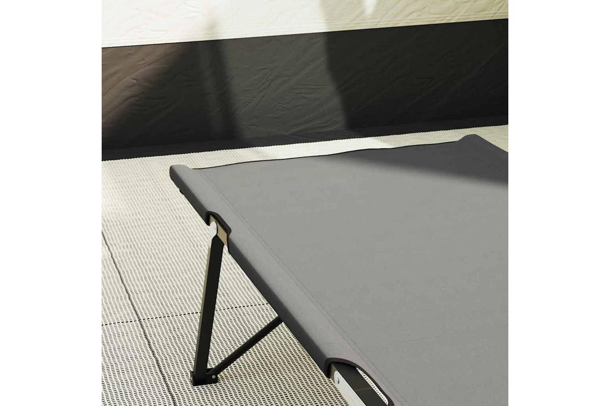 Vidaxl Folding Camping Bed Folding Manual 2 Pcs Grey 206 X 76 X 74 Cm-3