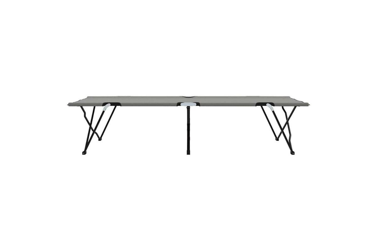 Vidaxl Folding Camping Bed Folding Manual 2 Pcs Grey 206 X 76 X 74 Cm-7