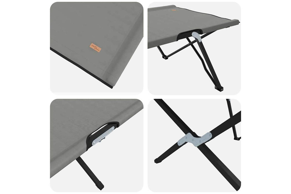 Vidaxl Folding Camping Bed Folding Manual 2 Pcs Grey 206 X 76 X 74 Cm-9