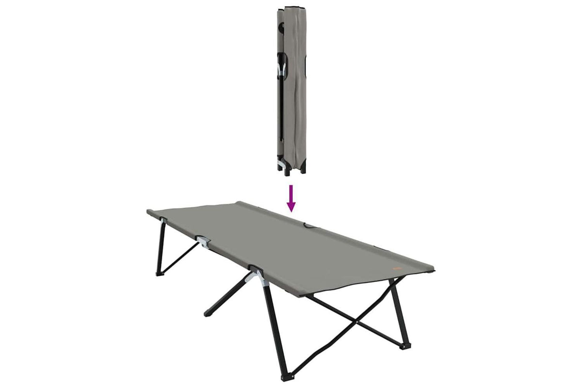 Vidaxl Folding Camping Bed Folding Manual 2 Pcs Grey 206 X 76 X 74 Cm-10