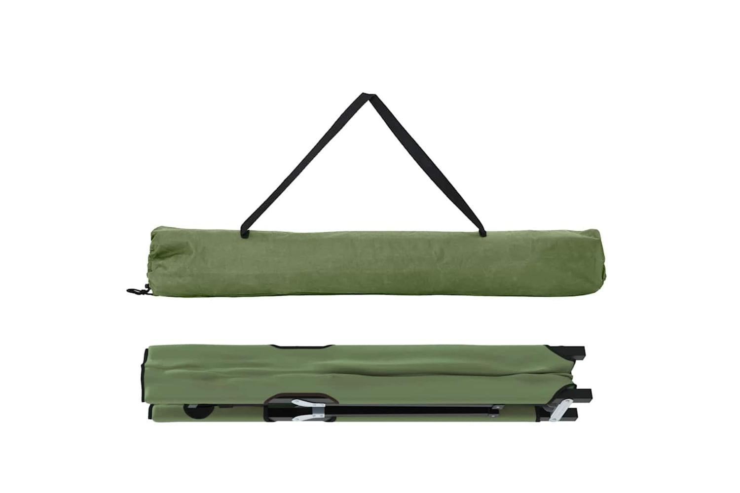 Vidaxl Folding Camping Bed Folding Manual 2 Pcs Green 206 X 76 X 74 Cm-6