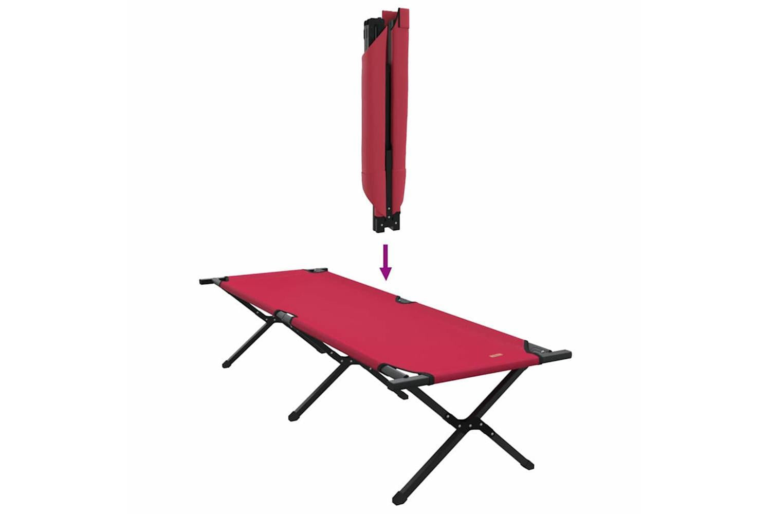 Vidaxl Folding Camping Bed Folding Red 193 X 69 X 45 Cm Oxford Fabric-9
