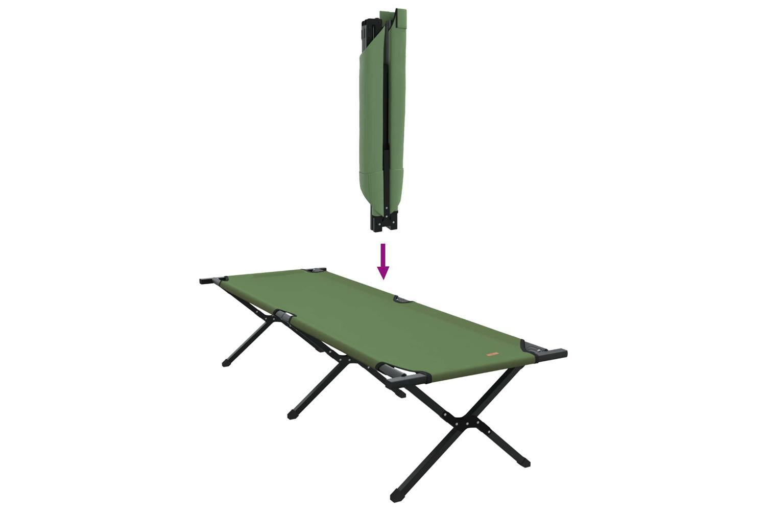 Vidaxl Folding Camping Bed Manual Green 193 X 69 X 45 Cm Oxford Fabric-10