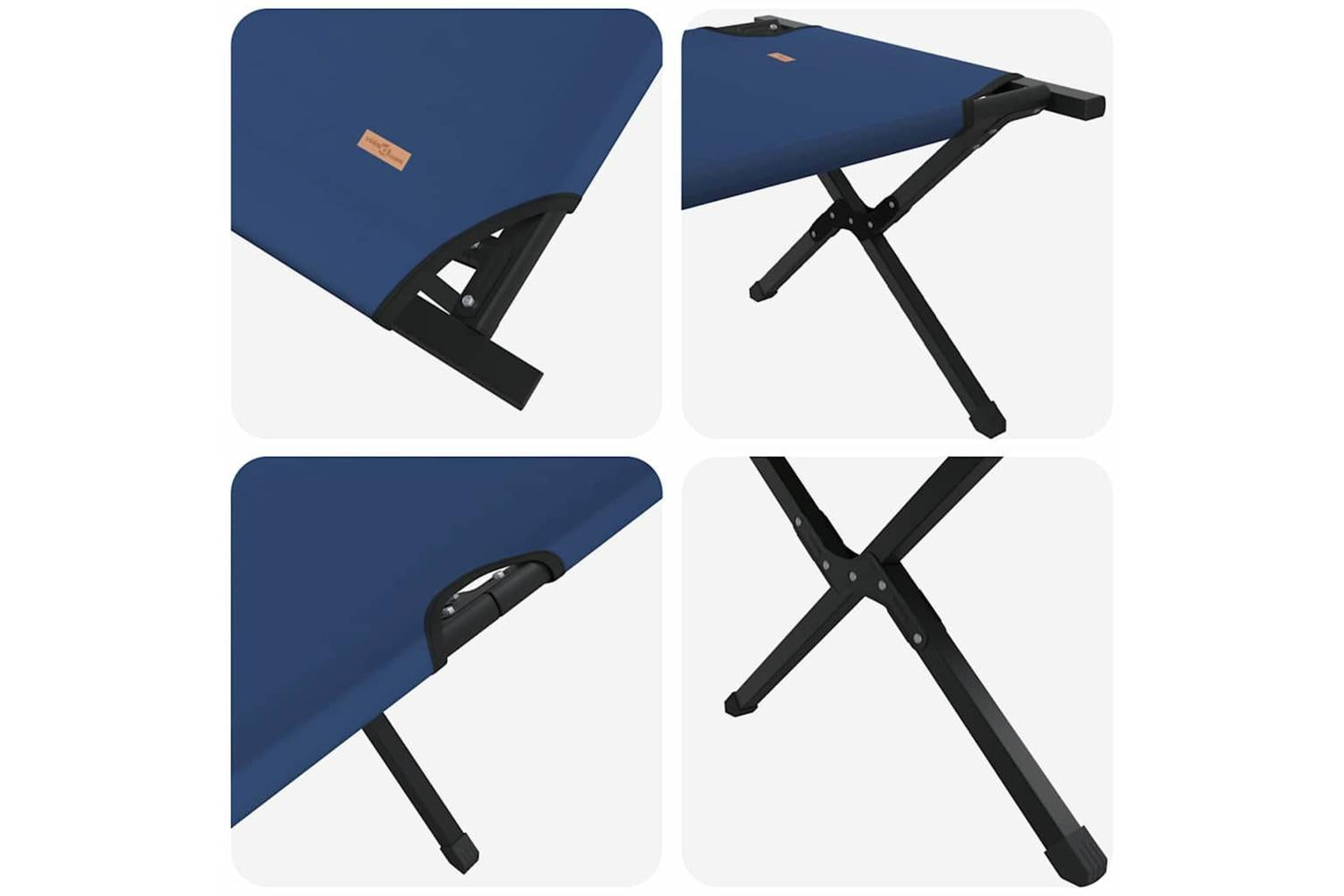 Vidaxl Folding Camping Bed 2 Pcs Blue 193 X 69 X 45 Cm Oxford Fabric-10