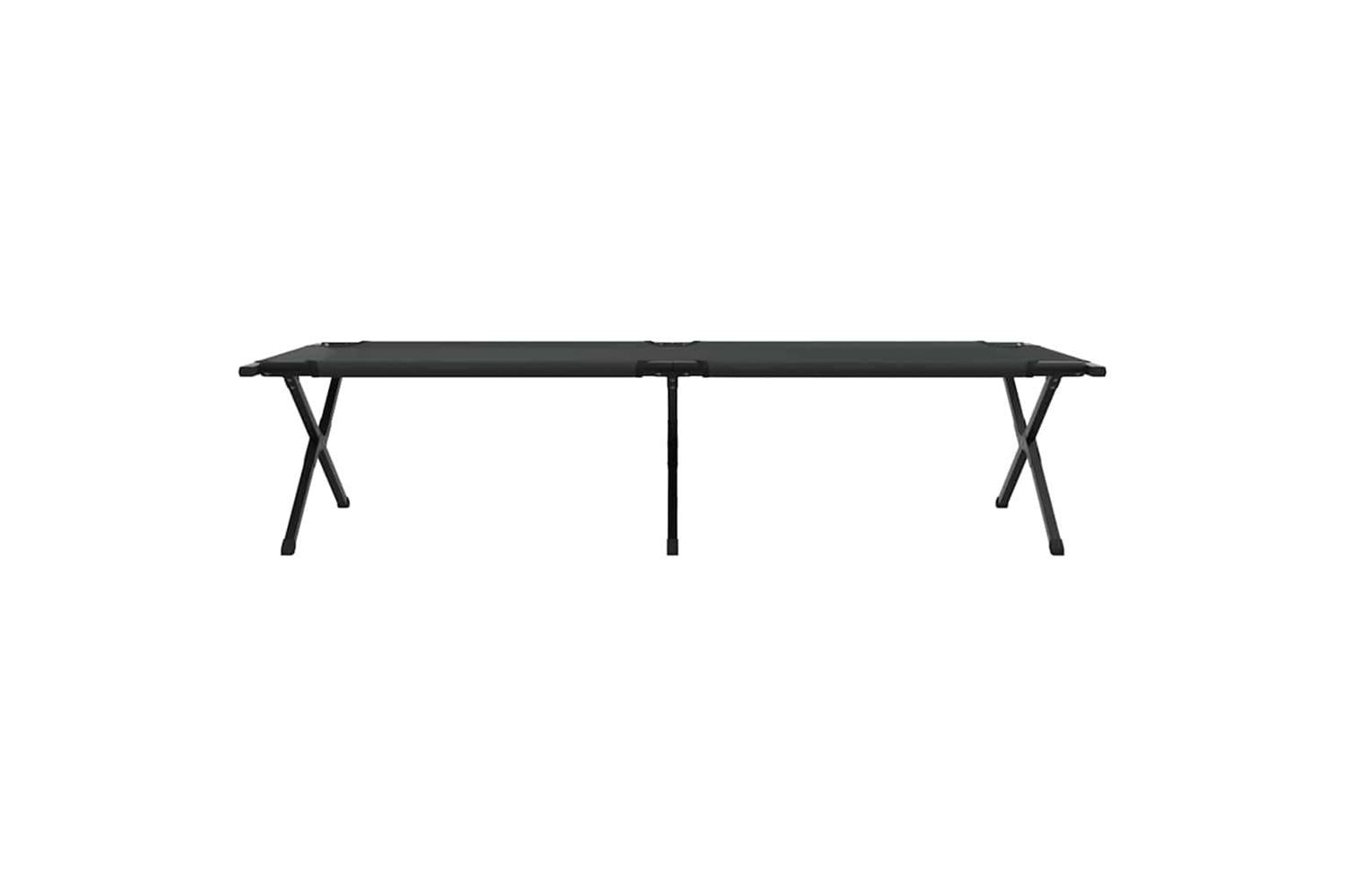 Vidaxl Folding Camping Bed Manual Black 210 X 80 X 46 Cm Oxford Fabric-6