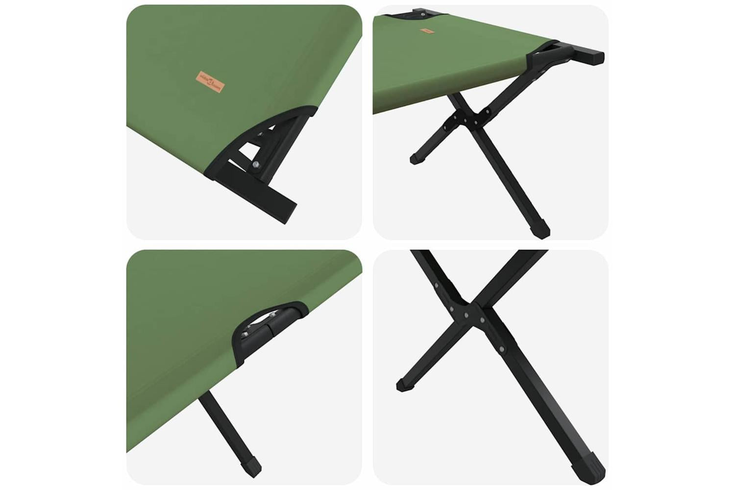 Vidaxl Folding Camping Bed Manual Green 210 X 80 X 46 Cm Oxford Fabric-8