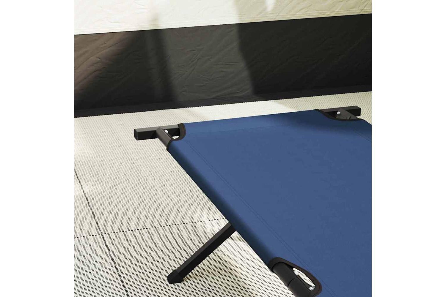 Vidaxl Folding Camping Bed 2 Pcs Blue 210 X 80 X 46 Cm Oxford Fabric-3