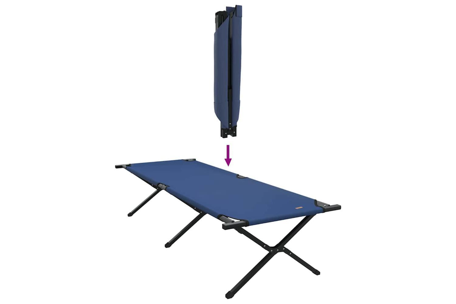 Vidaxl Folding Camping Bed 2 Pcs Blue 210 X 80 X 46 Cm Oxford Fabric-10