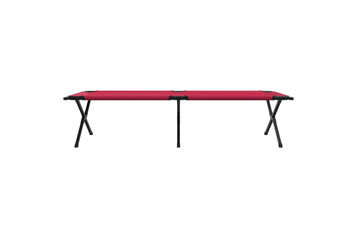 Vidaxl Folding Camping Bed 2 Pcs Red 210 X 80 X 46 Cm Oxford Fabric-7