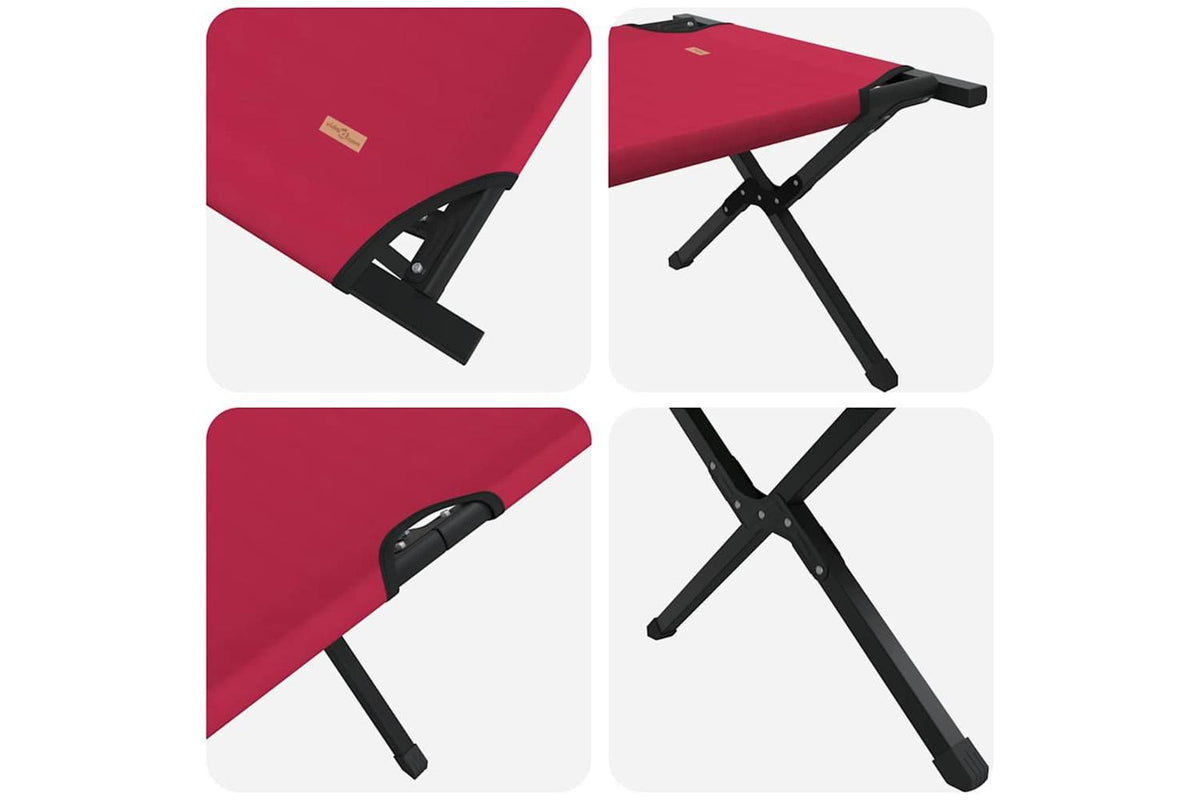 Vidaxl Folding Camping Bed 2 Pcs Red 210 X 80 X 46 Cm Oxford Fabric-9