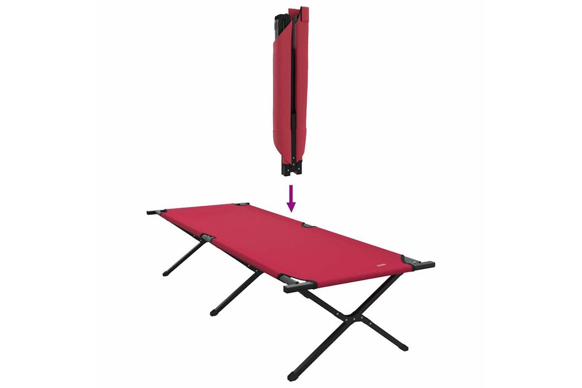 Vidaxl Folding Camping Bed 2 Pcs Red 210 X 80 X 46 Cm Oxford Fabric-10