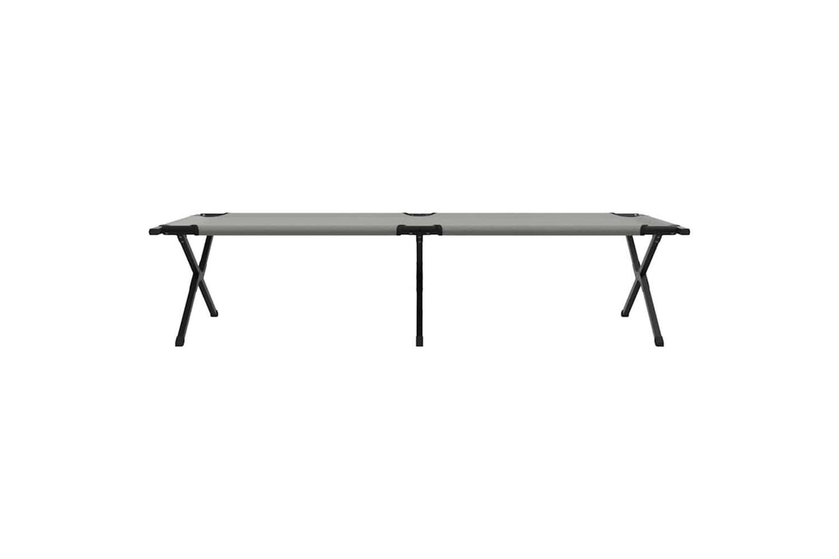Vidaxl Folding Camping Bed 2 Pcs Grey 210 X 80 X 46 Cm Oxford Fabric-7