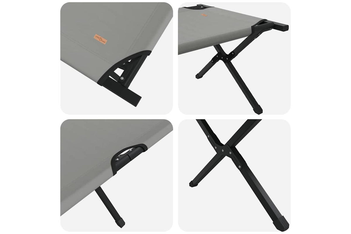 Vidaxl Folding Camping Bed 2 Pcs Grey 210 X 80 X 46 Cm Oxford Fabric-9