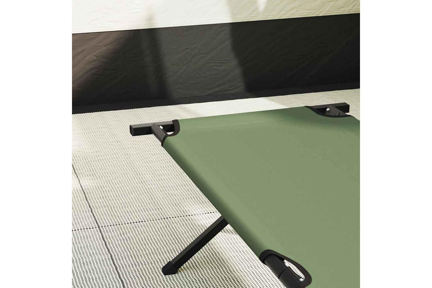 Vidaxl Folding Camping Bed 2 Pcs Green 210 X 80 X 46 Cm Oxford Fabric-3