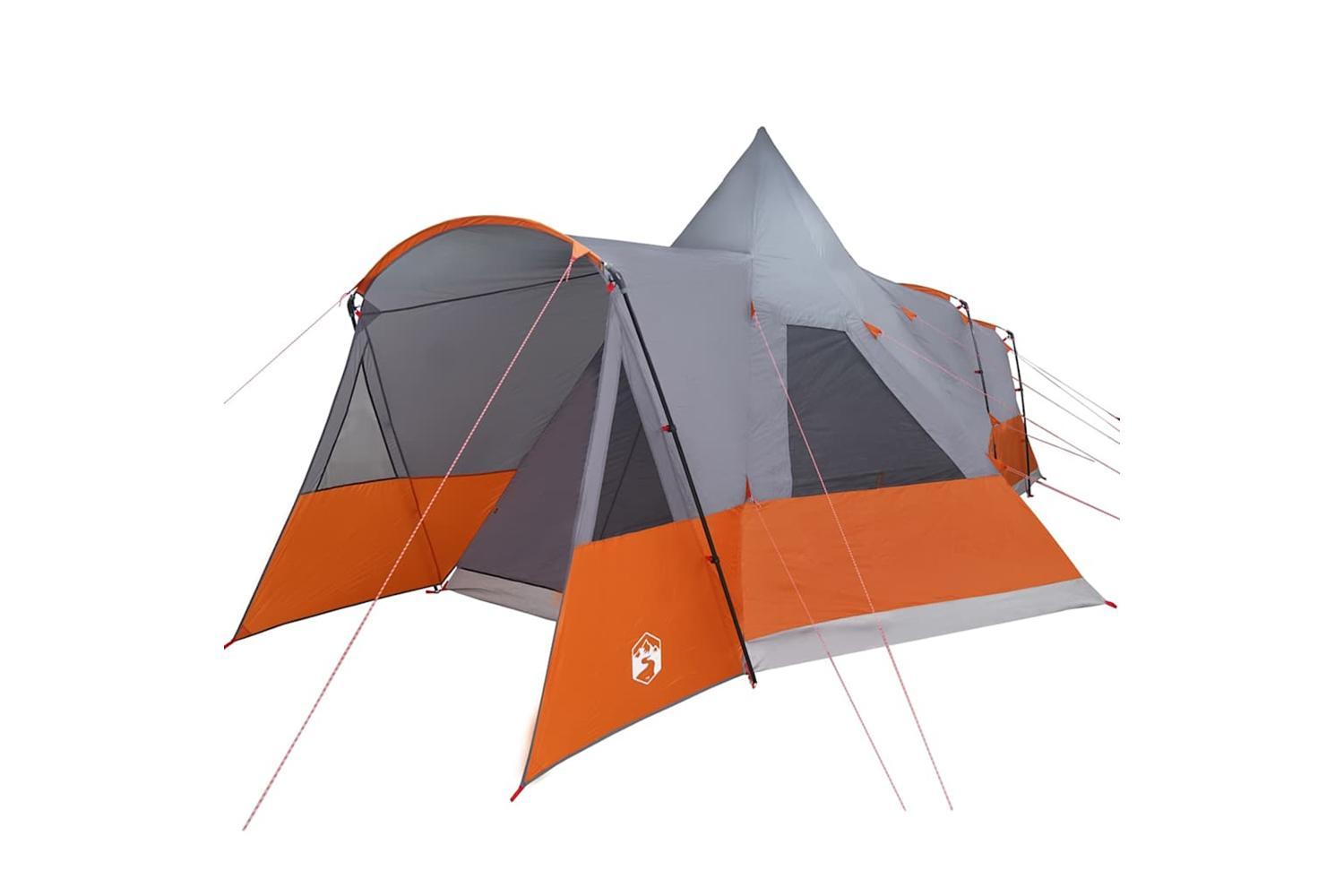 Vidaxl Teepee Tent With Roof Grey And Orange 720 X 465 X 295 Cm-4