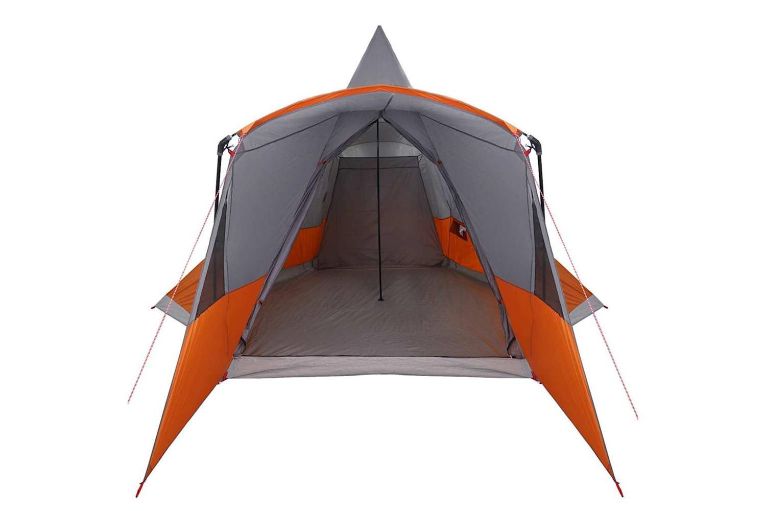 Vidaxl Teepee Tent With Roof Grey And Orange 720 X 465 X 295 Cm-5