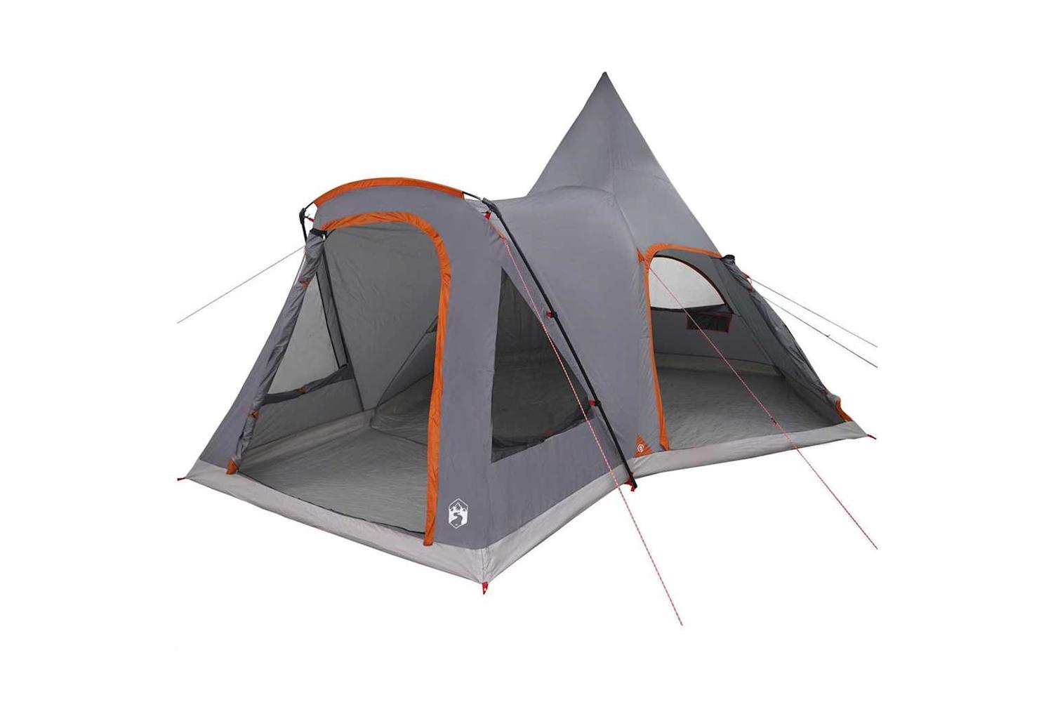 Vidaxl Teepee Tent With Roof Grey And Orange 545 X 450 X 295 Cm-2