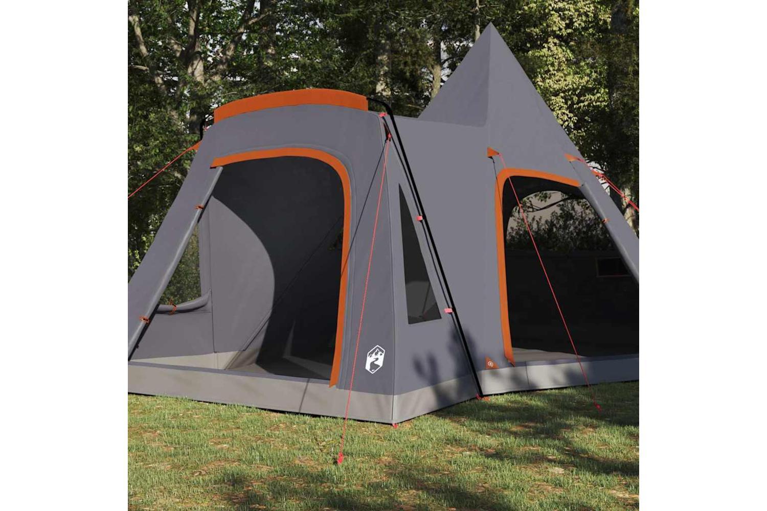 Vidaxl Teepee Tent With Roof Grey And Orange 545 X 450 X 295 Cm-3