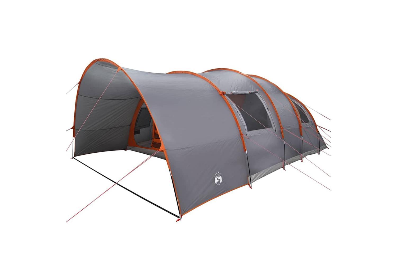 Vidaxl Tunnel Tent With Roof Grey And Orange 710 X 460 X 245 Cm-2
