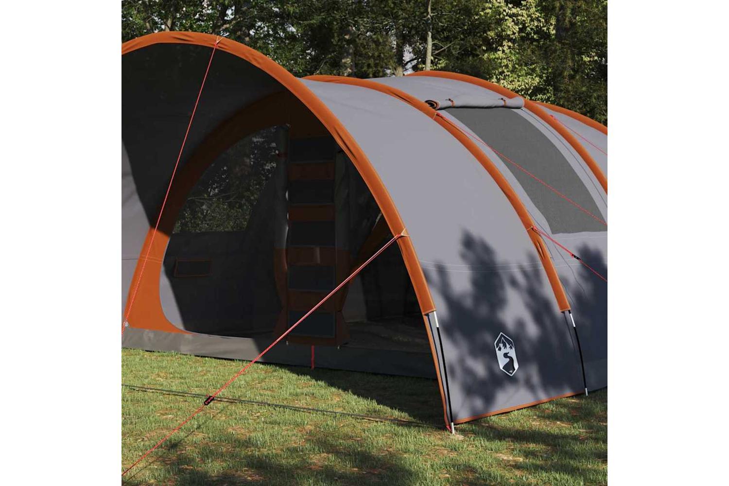 Vidaxl Tunnel Tent With Roof Grey And Orange 710 X 460 X 245 Cm-3