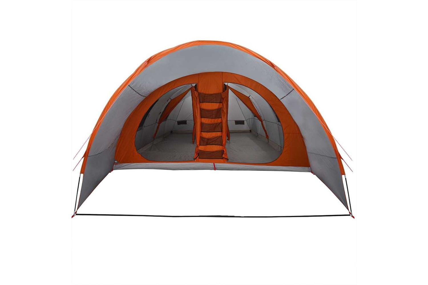 Vidaxl Tunnel Tent With Roof Grey And Orange 710 X 460 X 245 Cm-5