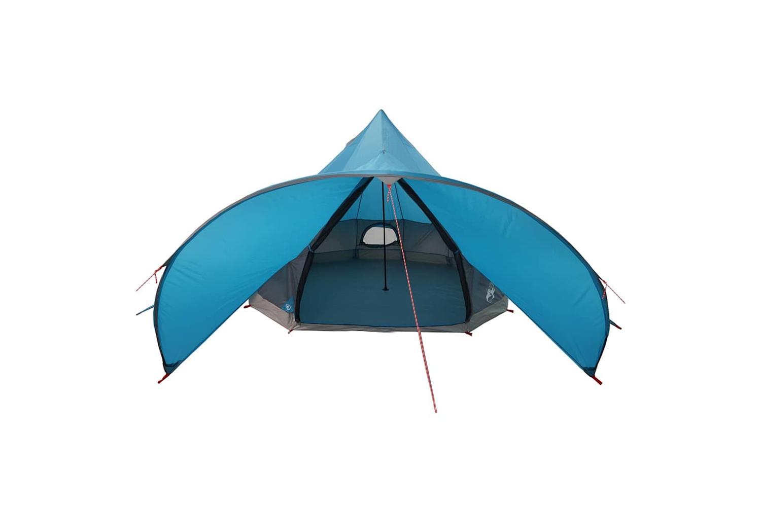 Vidaxl Teepee Tent With Roof Blue And Grey 312 X 312 X 197 Cm-6
