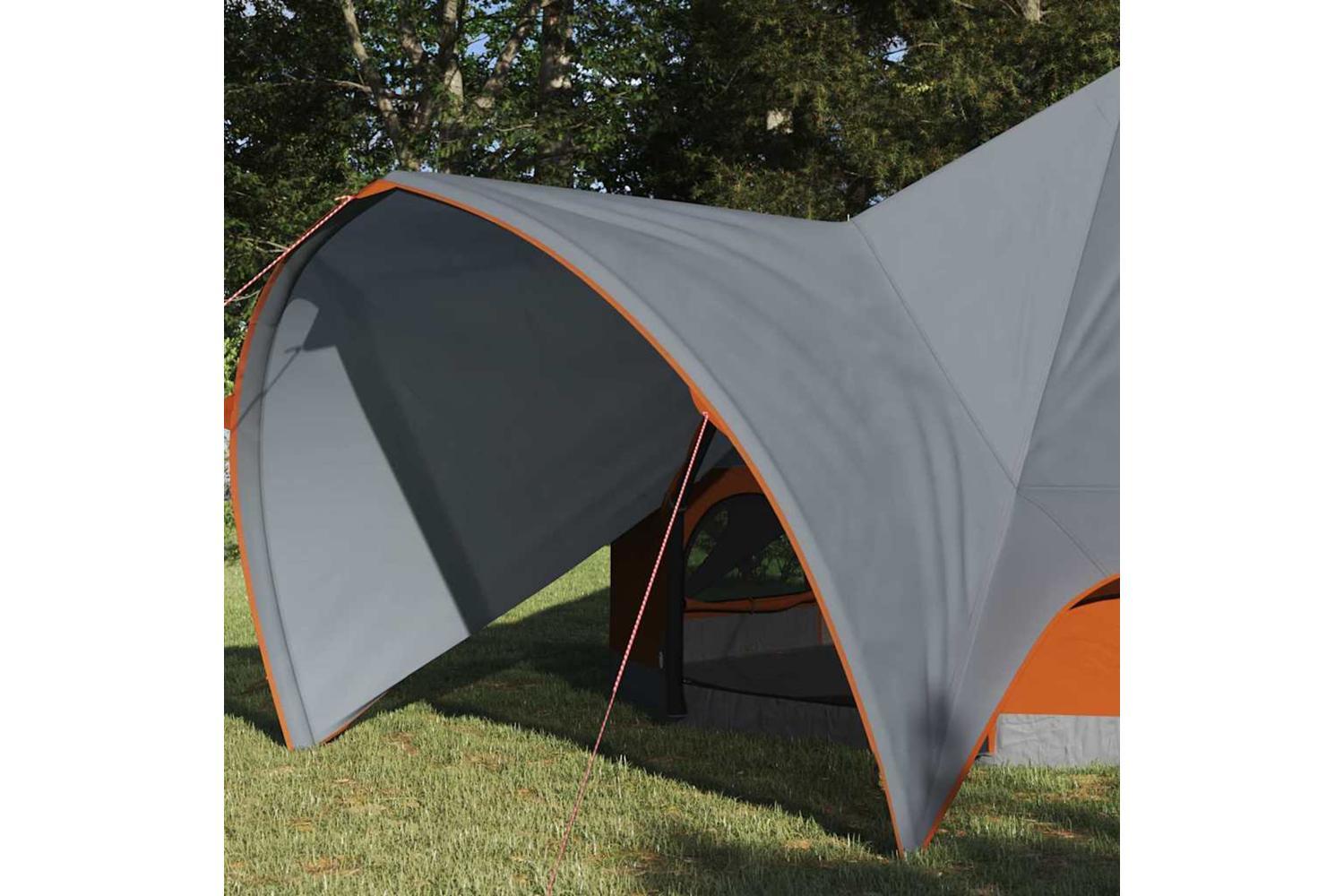 Vidaxl Teepee Tent With Roof Grey And Orange 312 X 312 X 197 Cm-3