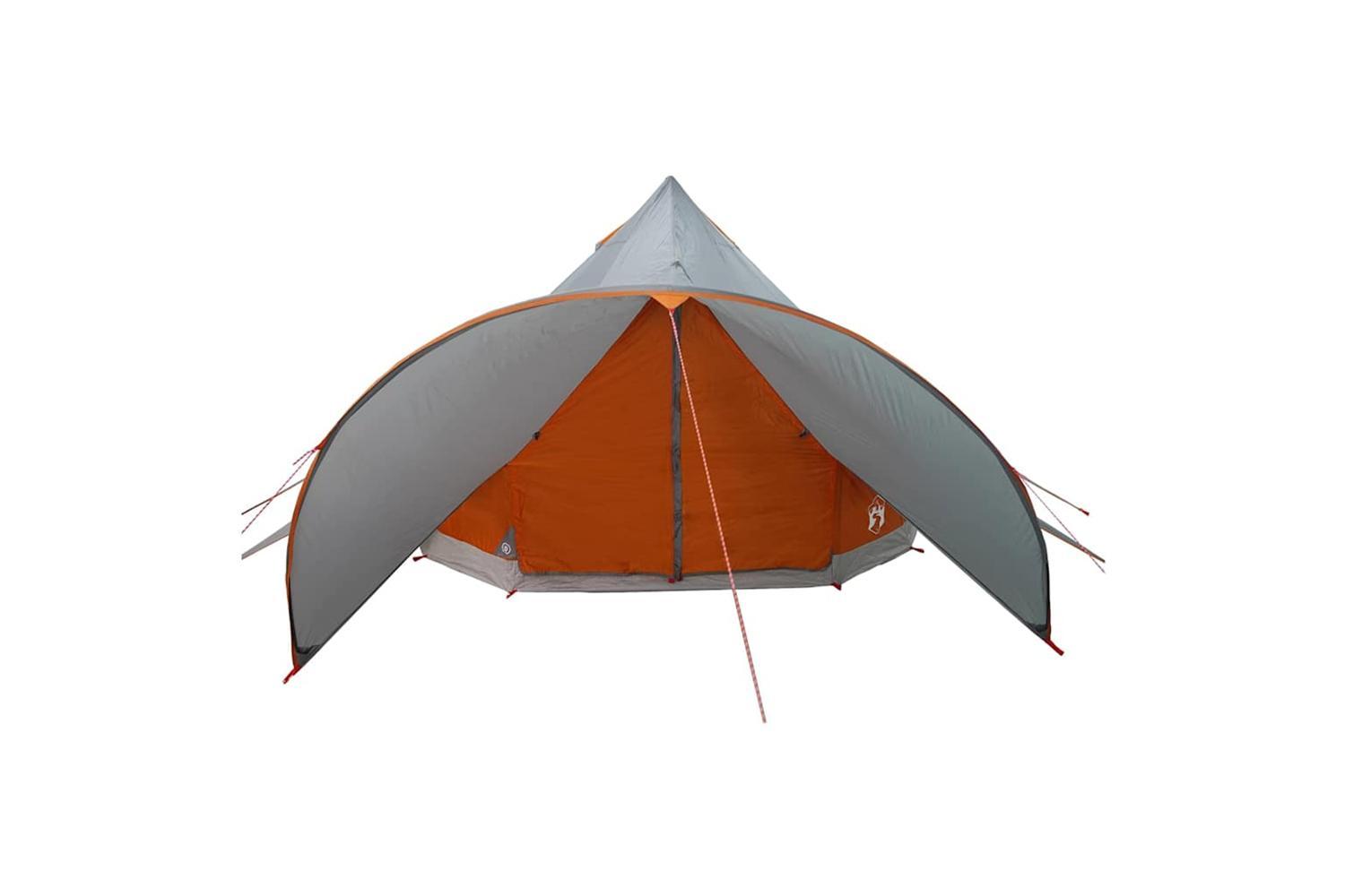 Vidaxl Teepee Tent With Roof Grey And Orange 312 X 312 X 197 Cm-5
