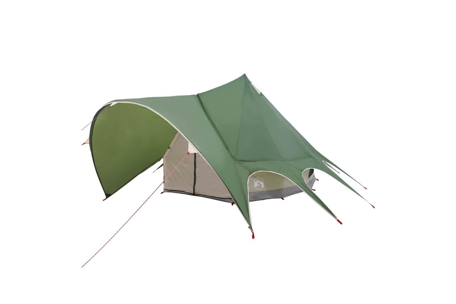 Vidaxl Teepee Tent With Roof Green And Grey 415 X 415 X 247 Cm-4