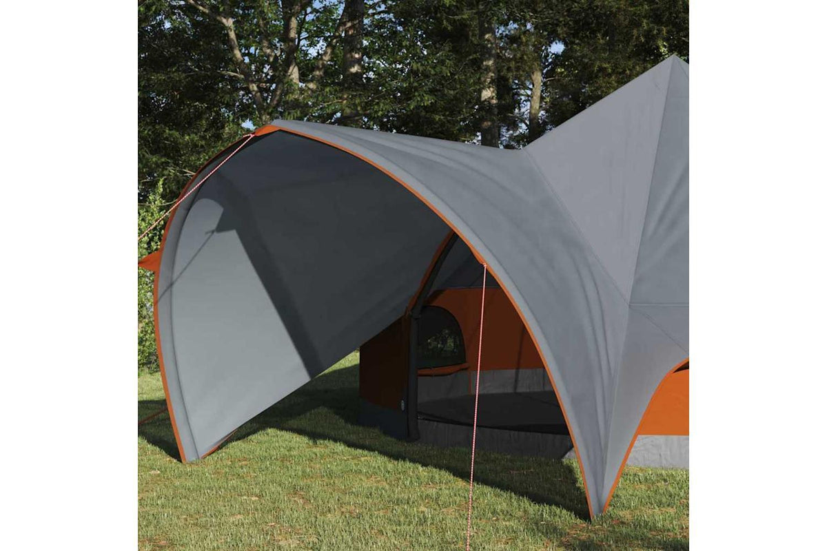 Vidaxl Teepee Tent With Roof Grey And Orange 415 X 415 X 247 Cm-3