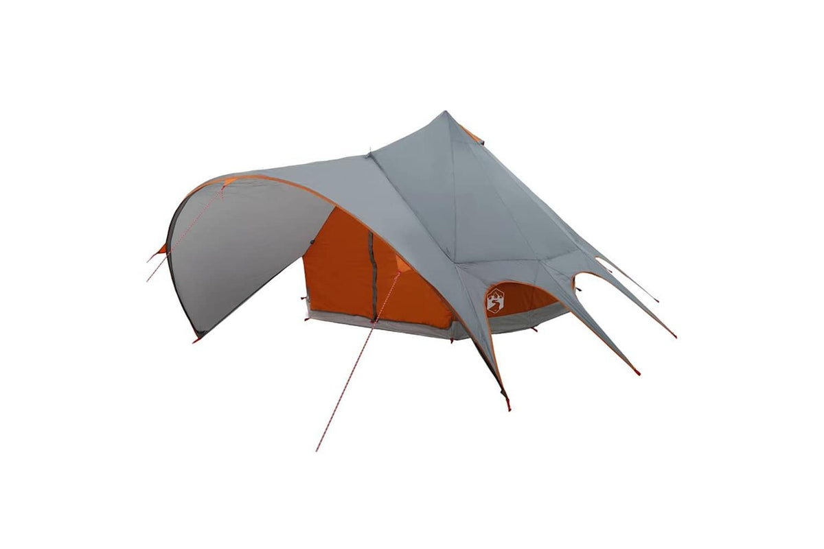 Vidaxl Teepee Tent With Roof Grey And Orange 415 X 415 X 247 Cm-4