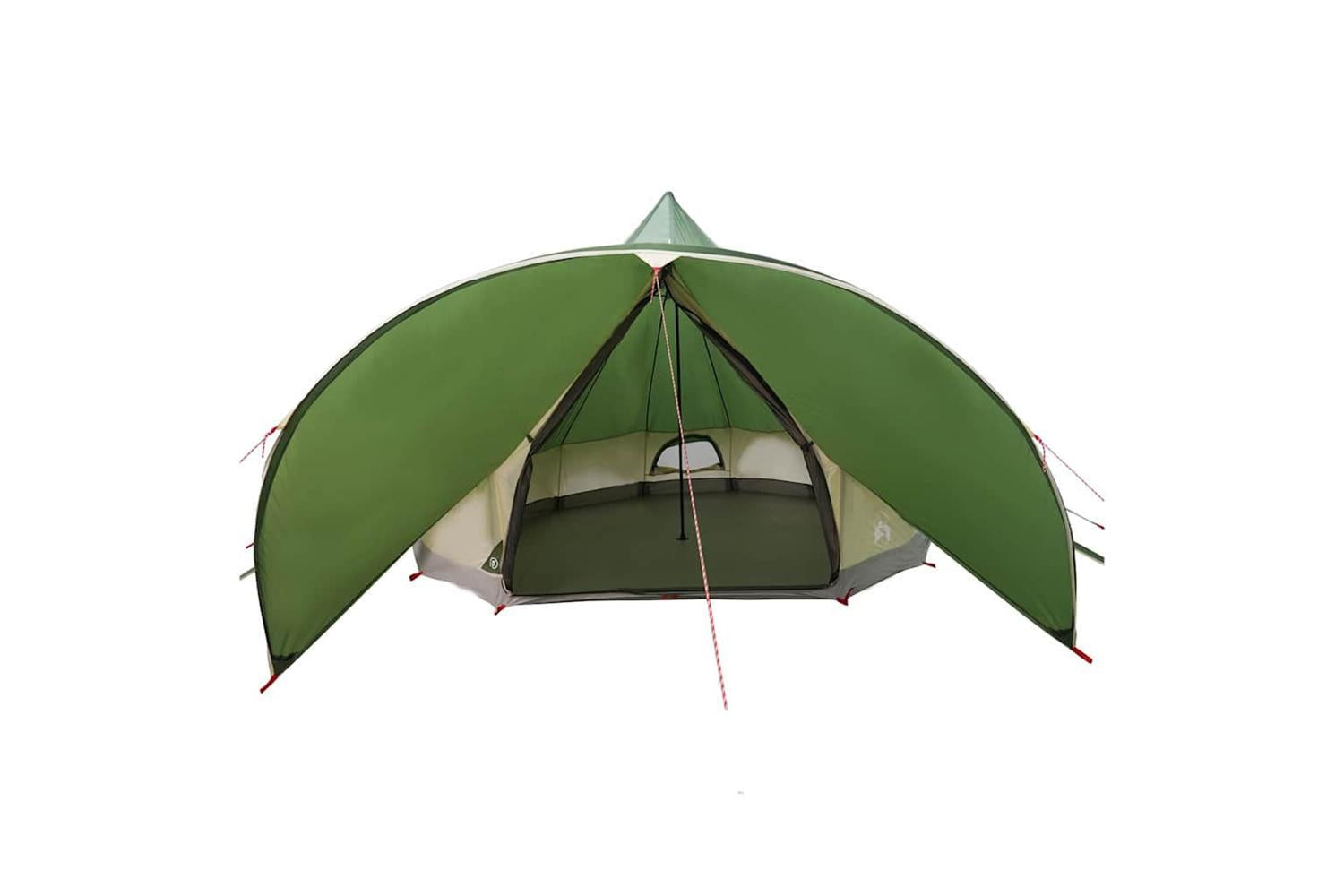 Vidaxl Teepee Tent With Roof Green And Grey 600 X 600 X 347 Cm-6