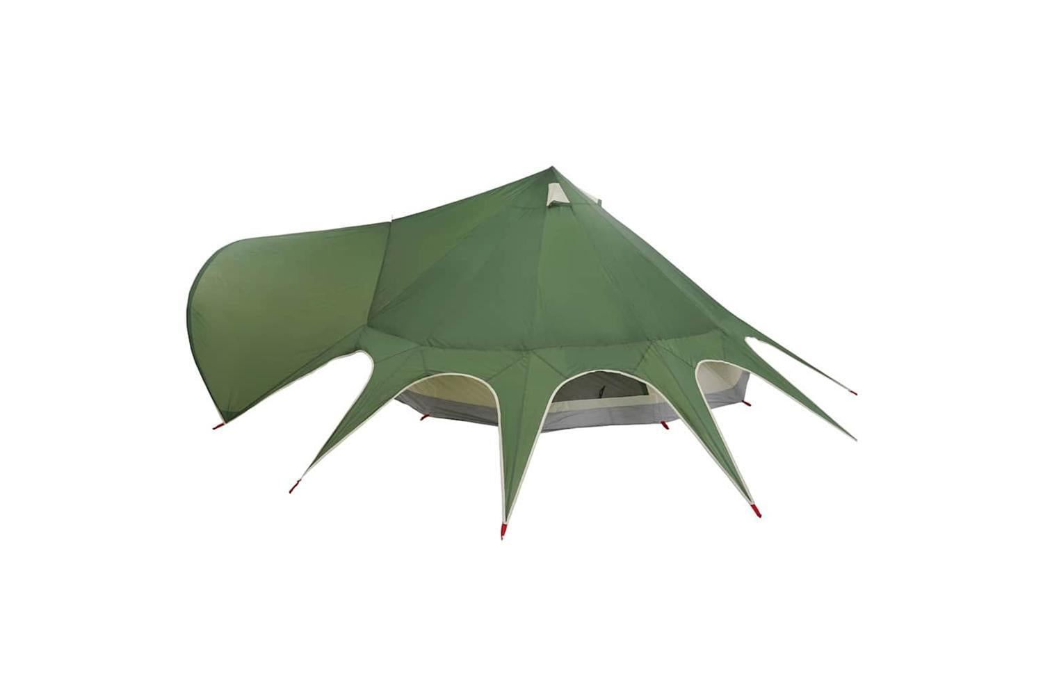 Vidaxl Teepee Tent With Roof Green And Grey 600 X 600 X 347 Cm-7