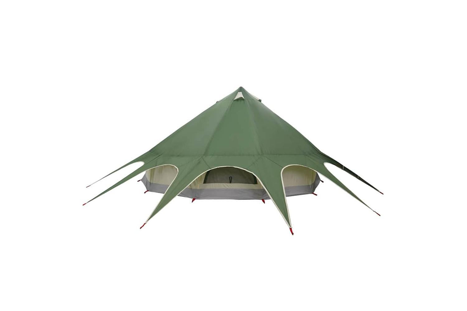 Vidaxl Teepee Tent With Roof Green And Grey 600 X 600 X 347 Cm-8