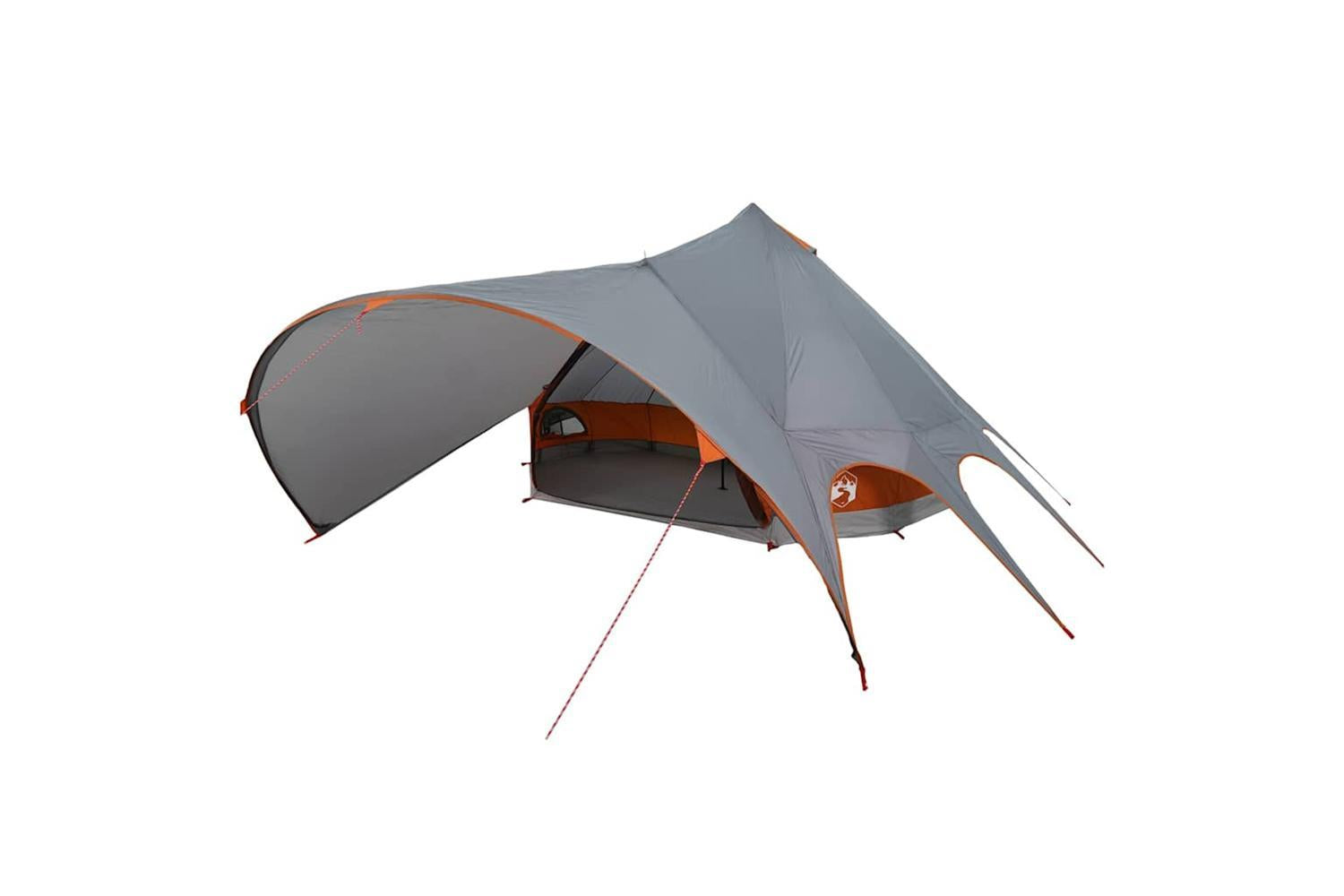 Vidaxl Teepee Tent With Roof Grey And Orange 600 X 600 X 347 Cm-2