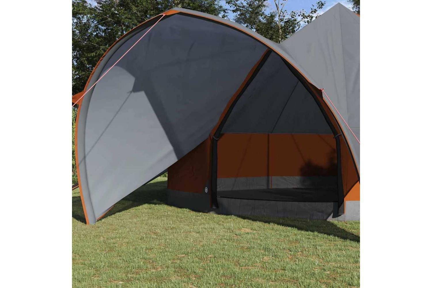 Vidaxl Teepee Tent With Roof Grey And Orange 600 X 600 X 347 Cm-3