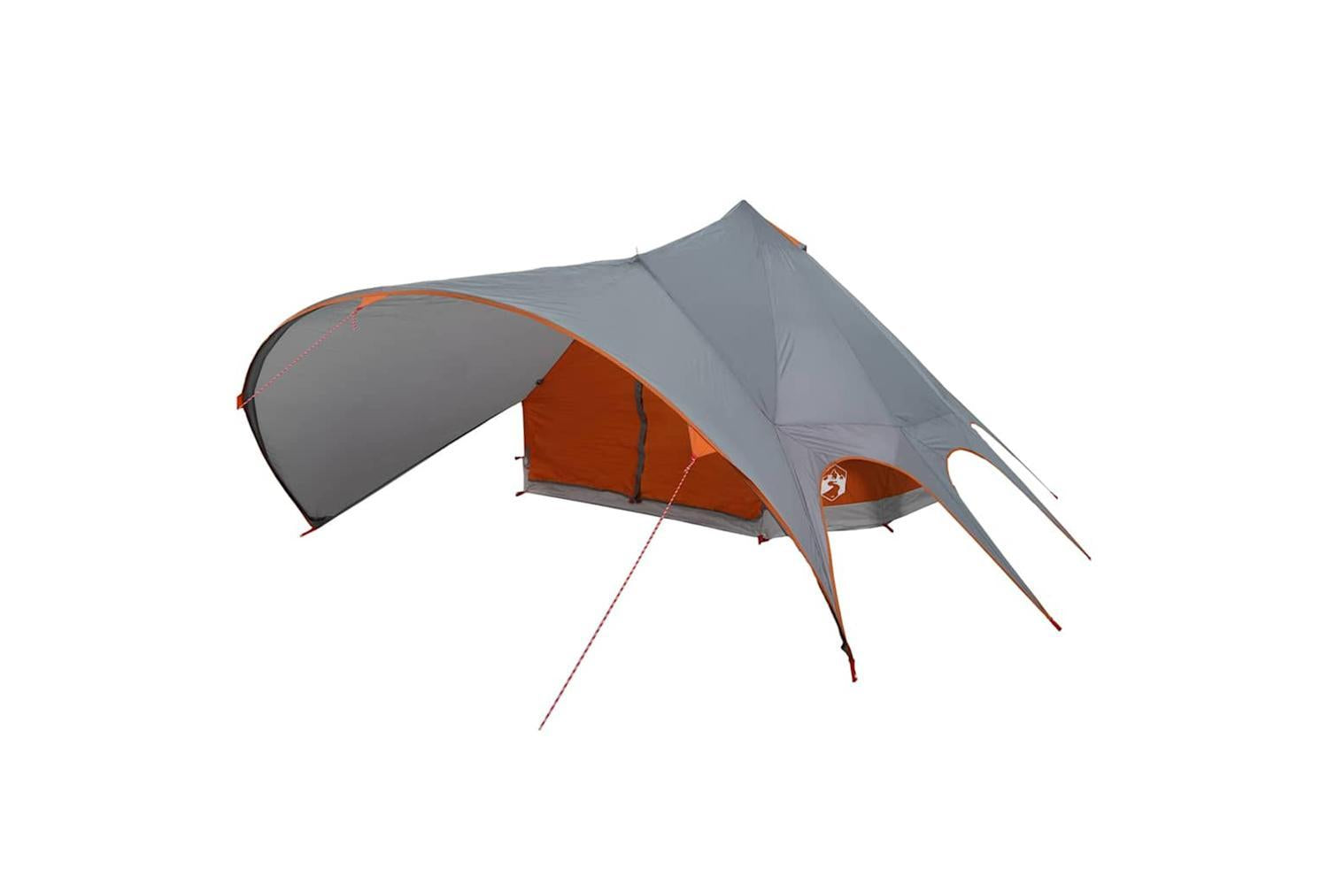 Vidaxl Teepee Tent With Roof Grey And Orange 600 X 600 X 347 Cm-4