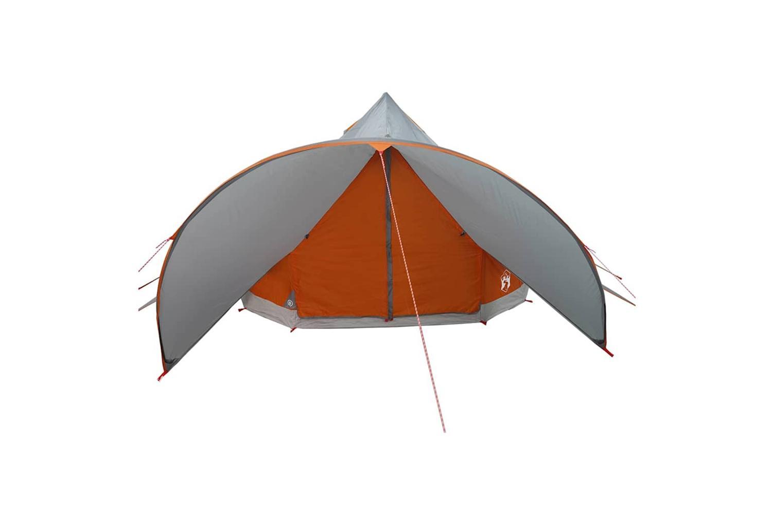 Vidaxl Teepee Tent With Roof Grey And Orange 600 X 600 X 347 Cm-5