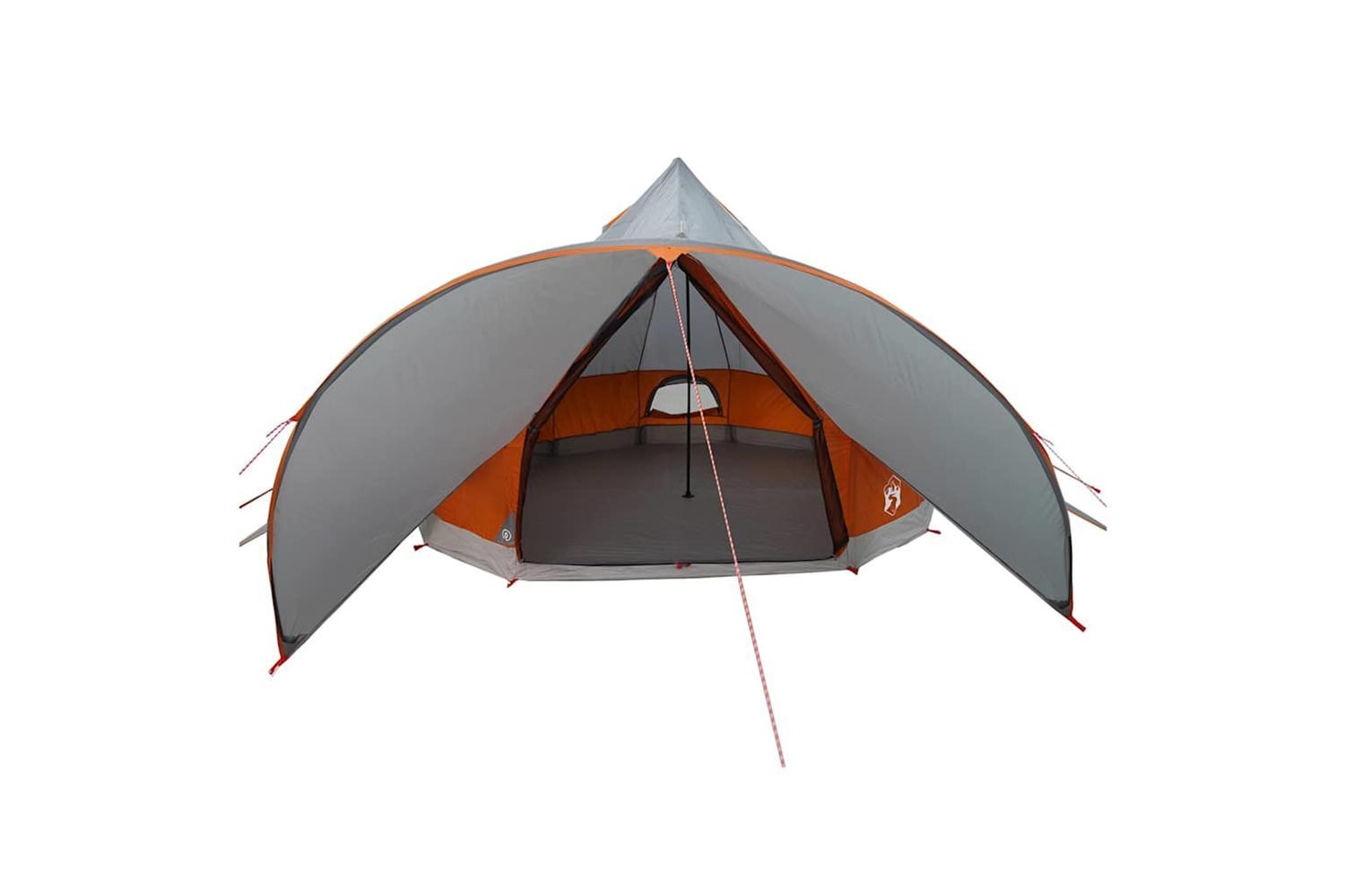 Vidaxl Teepee Tent With Roof Grey And Orange 600 X 600 X 347 Cm-6
