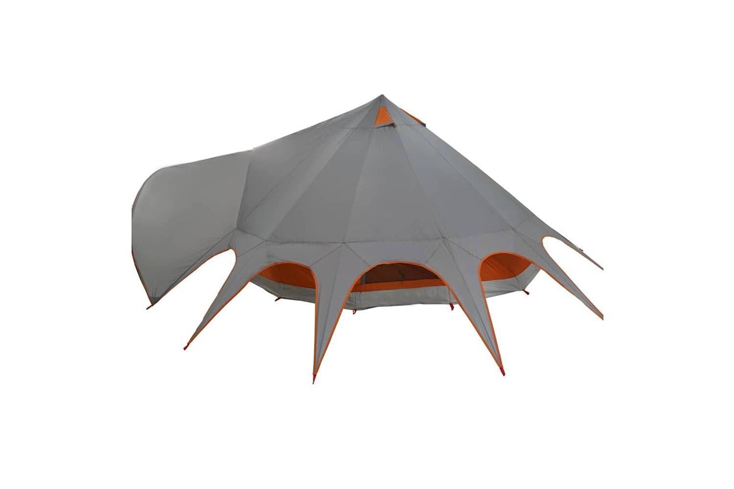 Vidaxl Teepee Tent With Roof Grey And Orange 600 X 600 X 347 Cm-7